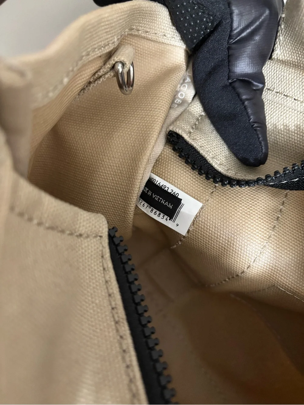 Marc Jacobs Small Canvas Tote in Beige with Black Strap